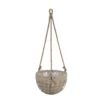 11’’ ROUND MTL WIRE HANGING BASKET W BURLAP