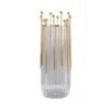 11”H X 4.5” GLASS FLUTED CYLINDER WITH METAL CIRCLE -Quality Wholesale Shop 11h x 45 glass fluted cylinder with metal circle
