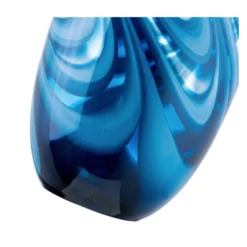 11”h X 9”d BLUE LAGOON GLASS MARBLE LIKE VASE Box Can Be Marked 49105 -Quality Wholesale Shop 11h x 9d blue lagoon glass marble like vase box ca 2