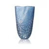 14.25”H X 10.25” BLUE GLASS CRISS CROSS VASE -Quality Wholesale Shop 1425h x 1025 blue glass criss cross vase