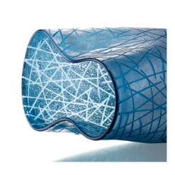 14.25”H X 10.25” BLUE GLASS CRISS CROSS VASE -Quality Wholesale Shop 1425h x 1025 blue glass criss cross vase 2