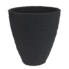 16"h X 15.5" BLACK RIBBED FLOWER PLASTIC POT -Quality Wholesale Shop 16h x 155 black ribbed flower plastic pot