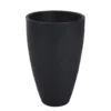 17”H X 11” BLACK RIBBED FLOWER PLASTIC POT -Quality Wholesale Shop 17h x 11 black ribbed flower plastic pot