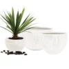 4.5"H X 6.25", Open- 4.75" MATTE WHITE CERAMIC BOWL TROPICAL PLANTER