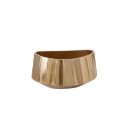 5.5”H X 10.5” X 7.25” GOLD METAL OVAL HELENA BOAT