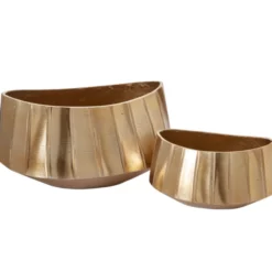 5.5”H X 10.5” X 7.25” GOLD METAL OVAL HELENA BOAT -Quality Wholesale Shop 55h x 105 x 725 gold metal oval helena boat 3