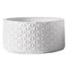 6.25”H X 13.25” LARGE WHITE LOW CYLINDER GEOMETRICAL PATTERN