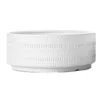 6.25”H X 13.25” MATTE WHITE LOW CERAMIC CYLINDER TRIBAL