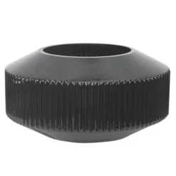 6”H X 10.5” BLACK GLASS FLUTED SAUCER