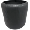 7” X 7” RIBBED BLACK CERAMIC CYLINDER POT VASE -Quality Wholesale Shop 7 x 7 ribbed black ceramic cylinder pot vase