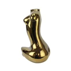 7.5”h X 4.75” GOLD CERAMIC MODEL SILHOUETTE BUD VASE -Quality Wholesale Shop 75h x 475 gold ceramic model silhouette bud vase 2