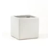 7”X7”X7” MATTE WHITE CERAMIC CUBE/SQUARE POT