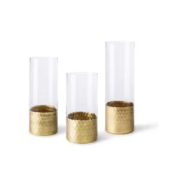 8”H X 4” CLEAR AND WITH GOLD BOTTOM GLASS CYLINDER -Quality Wholesale Shop 8h x 4 clear and with gold bottom glass cylinder 3