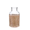 8”H X 4.25” BOHO GLASS WICKER CANE BUD VASE -Quality Wholesale Shop 8h x 425 boho glass wicker cane bud vase