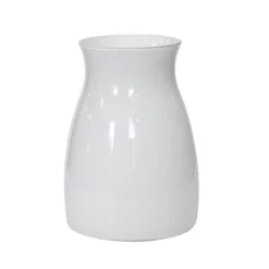 8”H X 4.25" MATTE WHITE GLASS CALVIN VASE