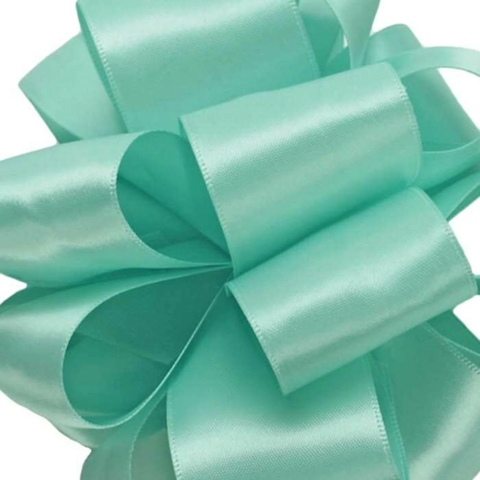 #9, 50 YD DOUBLE FACE SATIN RIBBON, AQUA 3 #9, 50 YD DOUBLE FACE SATIN RIBBON, AQUA