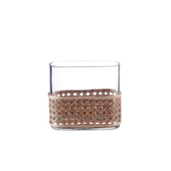 9”H X 7”L X 3”W BOHO STYLE CANE VASE