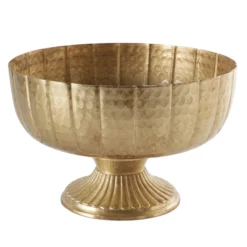 10'' X 6.5’'H GOLD METAL LITA COMPOTE (AD)