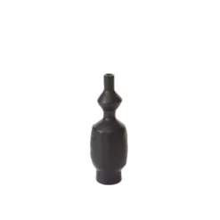 10.25”H X 3.25” BLACK CERAMIC OAXACA BUDVASE