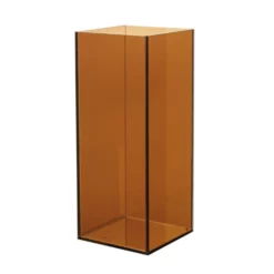 10.25”H X 4.5” X 4.5” AMBER GLASS FOREVER CANDLE REFLECTION MYRIAD CANDLE HOLDER VASE