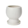 10.25"H X 9” X 8.75” WHITE CERAMIC BOSKY POT -Quality Wholesale Shop accent decor 1025h x 9 x 875 white ceramic bosky p