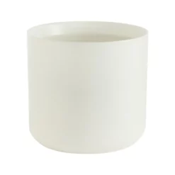 10”H X 10.75” WHITE CERAMIC KENDALL POT COLLECTION (AD)