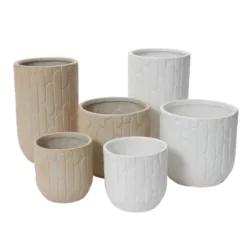 10”H X 6” TAN CERAMIC CYLINDER WINSLOW POT/VASE -Quality Wholesale Shop accent decor 10h x 6 tan ceramic cylinder winslow 1