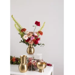 11.75"H X 7" METAL GOLDEN LOVE VASE -Quality Wholesale Shop accent decor 1175h x 7 metal golden love vase 2