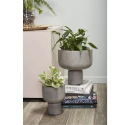 11”H X 10.5” GREY CONCRETE FRESNO PLANTER -Quality Wholesale Shop accent decor 11h x 105 grey concrete fresno plante 3