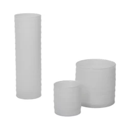 12.5”H X 4.25” WHITE FROSTED GLASS KYRENIA VASE -Quality Wholesale Shop accent decor 125h x 425 white frosted glass kyreni 3