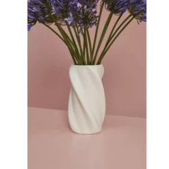 12”H X 6.75” WHITE CERAMIC FLORIAN VASE -Quality Wholesale Shop accent decor 12h x 675 white ceramic florian vase 1