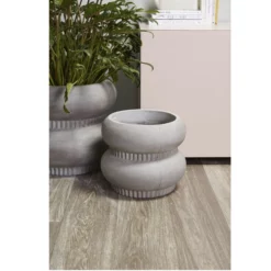 15.25”H 17.25” GREY CONCRETE HUNTINGTON PLANTER -Quality Wholesale Shop accent decor 1525h 1725 grey concrete huntington p 2