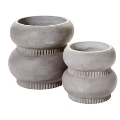 15.25”H 17.25” GREY CONCRETE HUNTINGTON PLANTER -Quality Wholesale Shop accent decor 1525h 1725 grey concrete huntington p 3