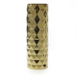 16”H X 5.25” GOLD CERAMIC CYLINDER ARCHITECT VASE -Quality Wholesale Shop accent decor 16h x 525 gold ceramic cylinder archi 1