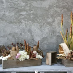 18.25” X 6.5” X 5.75”H BROWN NATURAL LOW RECTANGLE WOODLAND PLANTER (AD) -Quality Wholesale Shop accent decor 1825 x 65 x 575h brown natural low re 2