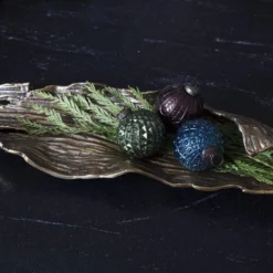 2.5”h X 22” Long X 6.5”w METAL GOLDEN CEDAR TRAY WOODLIKE -Quality Wholesale Shop accent decor 25h x 22 long x 65w metal golden ceda 3