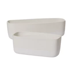4”H X 10” X 4.5” WHITE CERAMIC EVVA TROUGH LOW AND LONG OVAL RECTANGLE -Quality Wholesale Shop accent decor 4h x 10 x 45 white ceramic evva troug 2