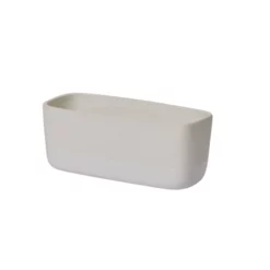 4”H X 10” X 4.5” WHITE CERAMIC EVVA TROUGH LOW AND LONG OVAL RECTANGLE