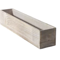 4”H X 20”L X 4” WHITE WASH Woodland Planter AD)