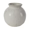 5.25”H X 5.5” WHITE CERAMIC PAGE VASE (AD)
