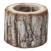 5.5"h X 6.5" WOOD PINEFROST POT -Quality Wholesale Shop accent decor 55h x 65 wood pinefrost pot