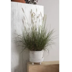 6”H X 6.25” WHITE CERMIC JANE FOOTED POT -Quality Wholesale Shop accent decor 6h x 625 white cermic jane footed pot 1