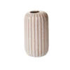 8”H X 4.25” OFF-WHITE CERAMIC FAULT LINE VASE