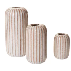 8”H X 4.25” OFF-WHITE CERAMIC FAULT LINE VASE -Quality Wholesale Shop accent decor 8h x 425 off white ceramic fault line 3