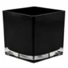 BLACK SQUARE GLASS VASE: 6""X6""OPEN,6""H -Quality Wholesale Shop black square glass vase 6x6open6h