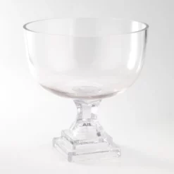 H:11" D:10" GLASS PEDESTAL VASE