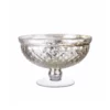 H:6.5" D:10 MERCURY SILVER GLASS LOW PEDESTAL COMPOTE