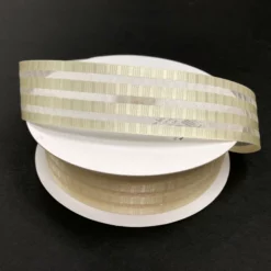 IVORY SATIN/ SHEER STRIPES 1.5’’ 50 YDS