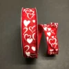 RED SATIN, WHT GLITTER HEARTS 1.5' X 50 YDS -Quality Wholesale Shop red satin wht glitter hearts 15 x 50 yds